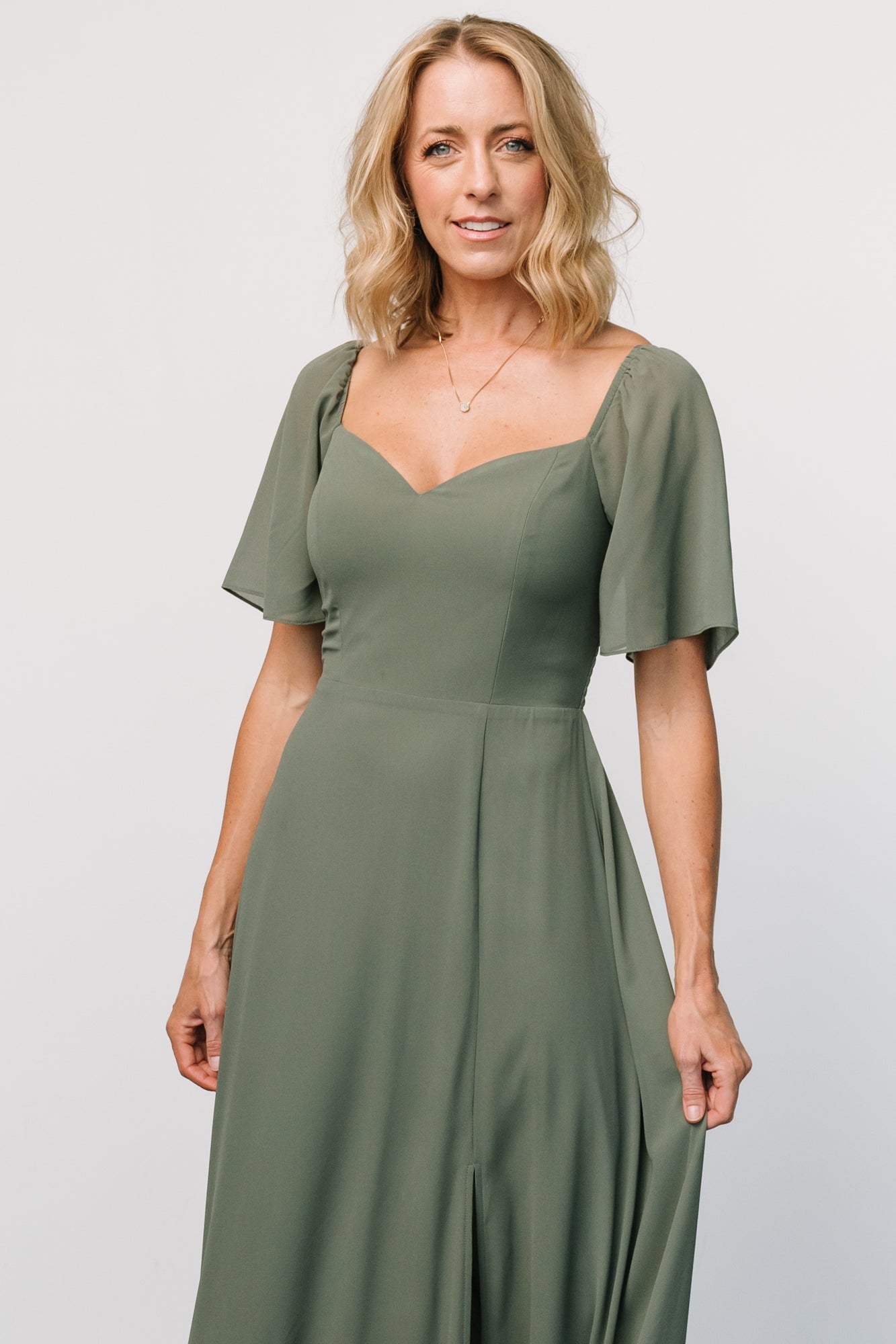 Fabric Swatch - Sierra Chiffon | Dark Sage