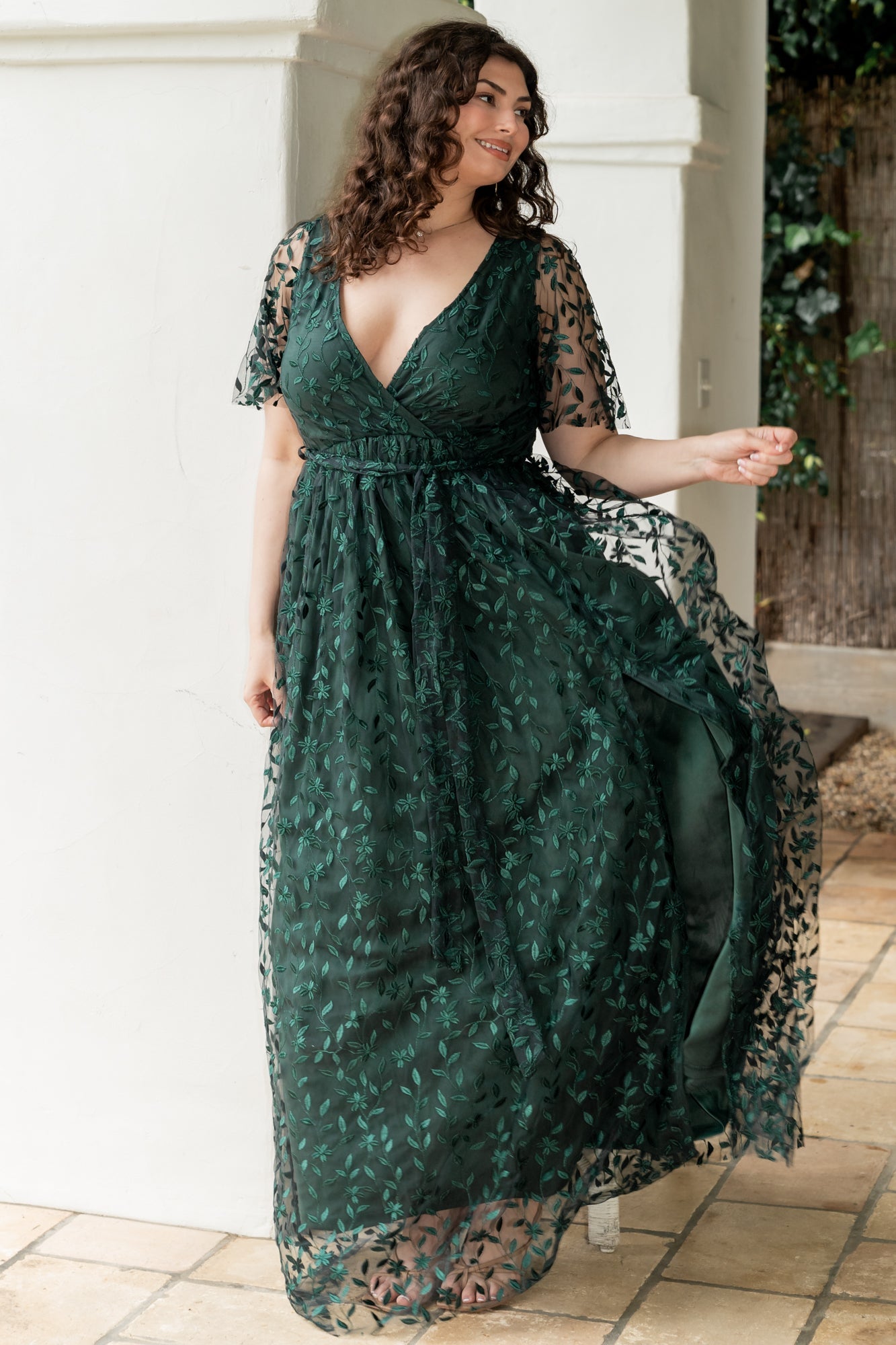 Marseille Embossed Maxi Dress | Green