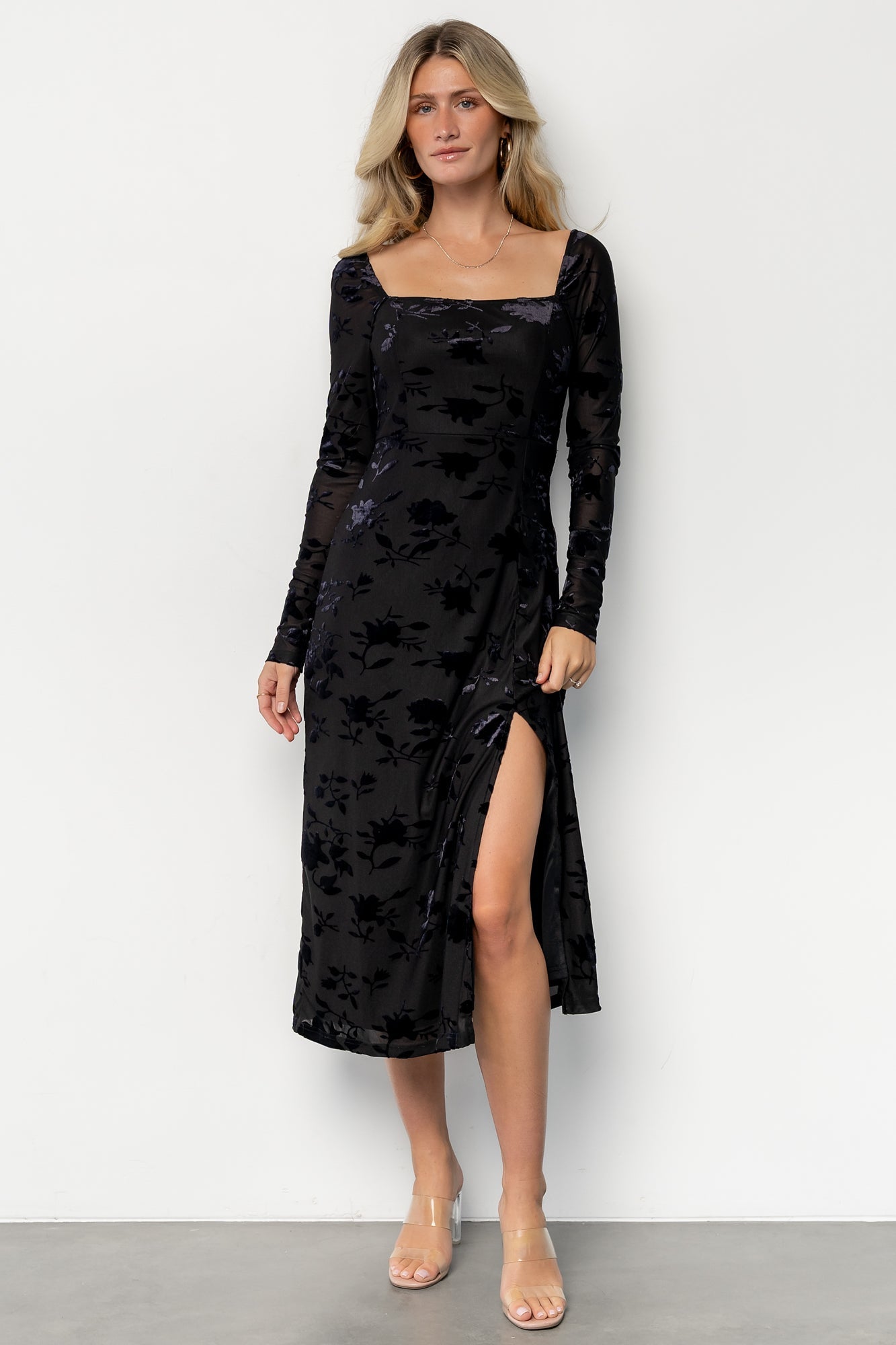 Tamara Midi Dress | Black Floral