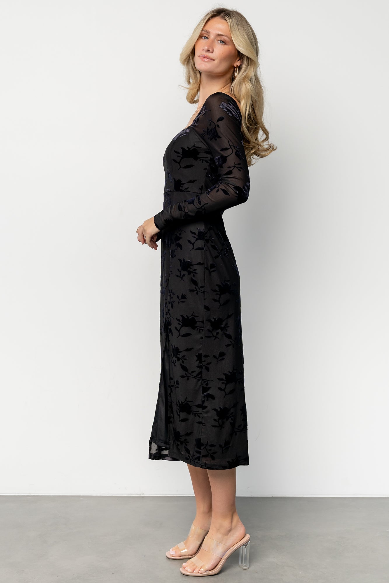 Tamara Midi Dress | Black Floral