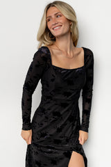 Tamara Midi Dress | Black Floral