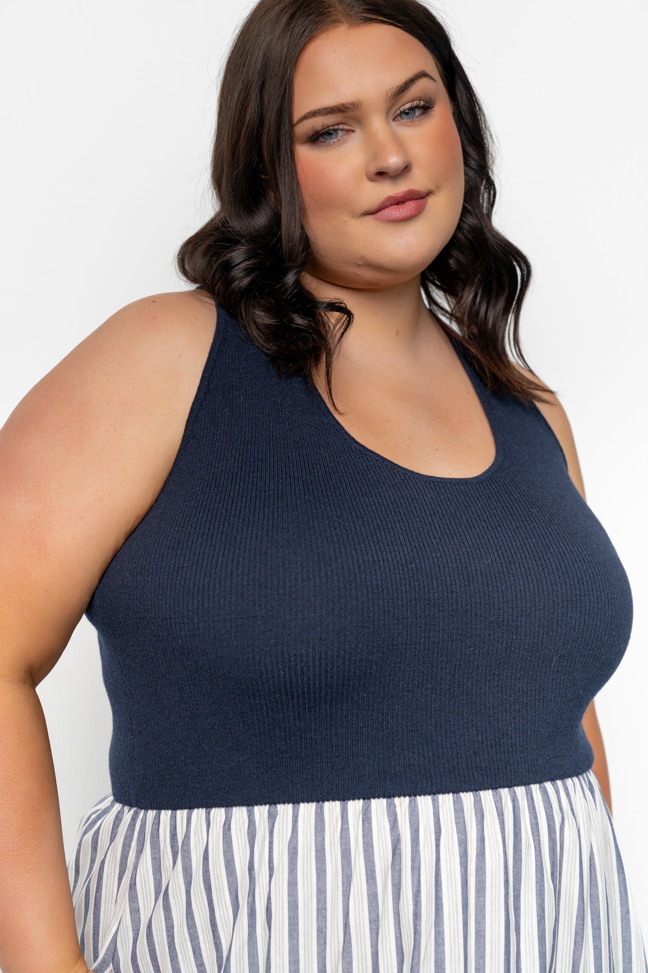 Marbella Tank Dress | Navy Stripe