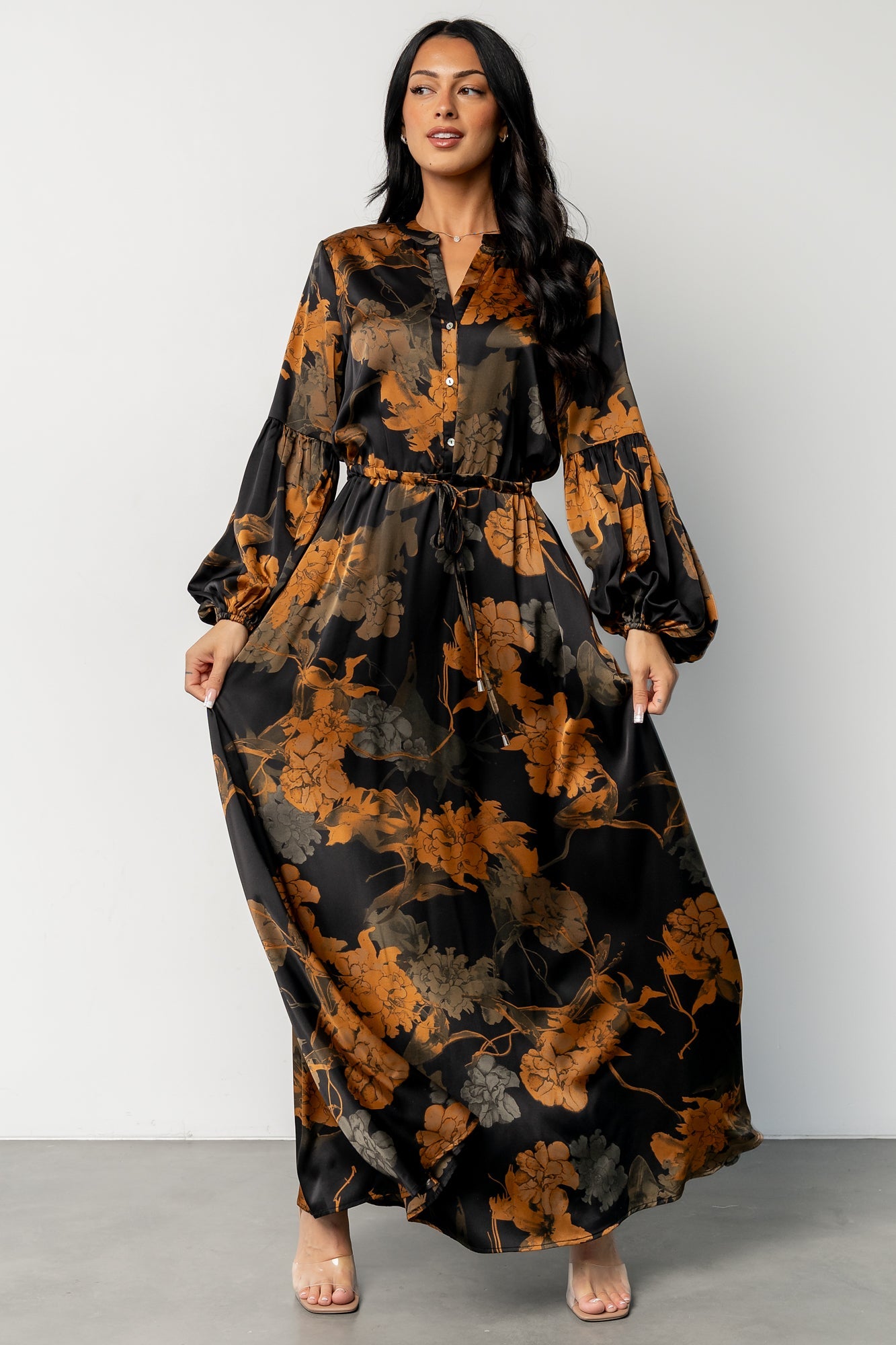 Helen Maxi Dress | Black + Gold