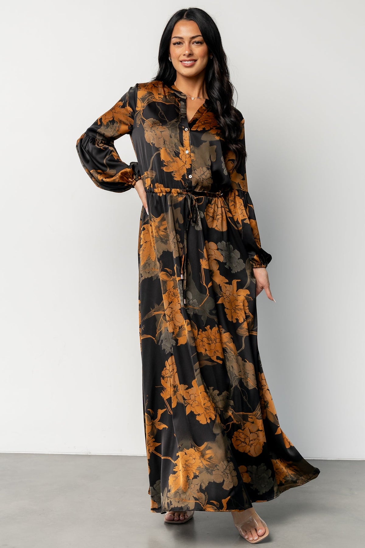 Helen Maxi Dress | Black + Gold