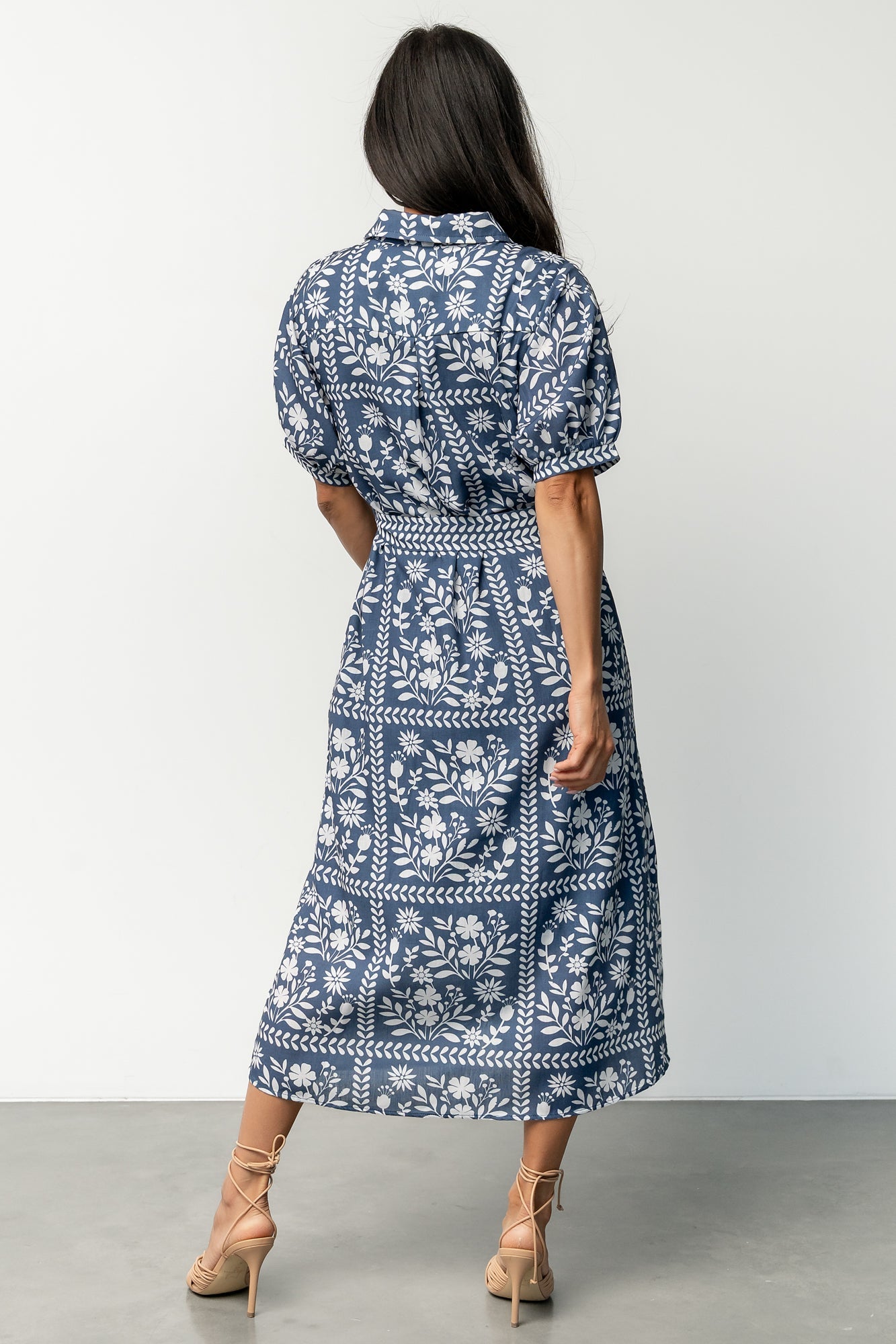 Karla Midi Dress | Deep Slate + White Floral