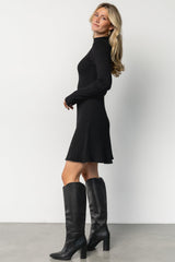 Linde Ribbed Short Dress | Black