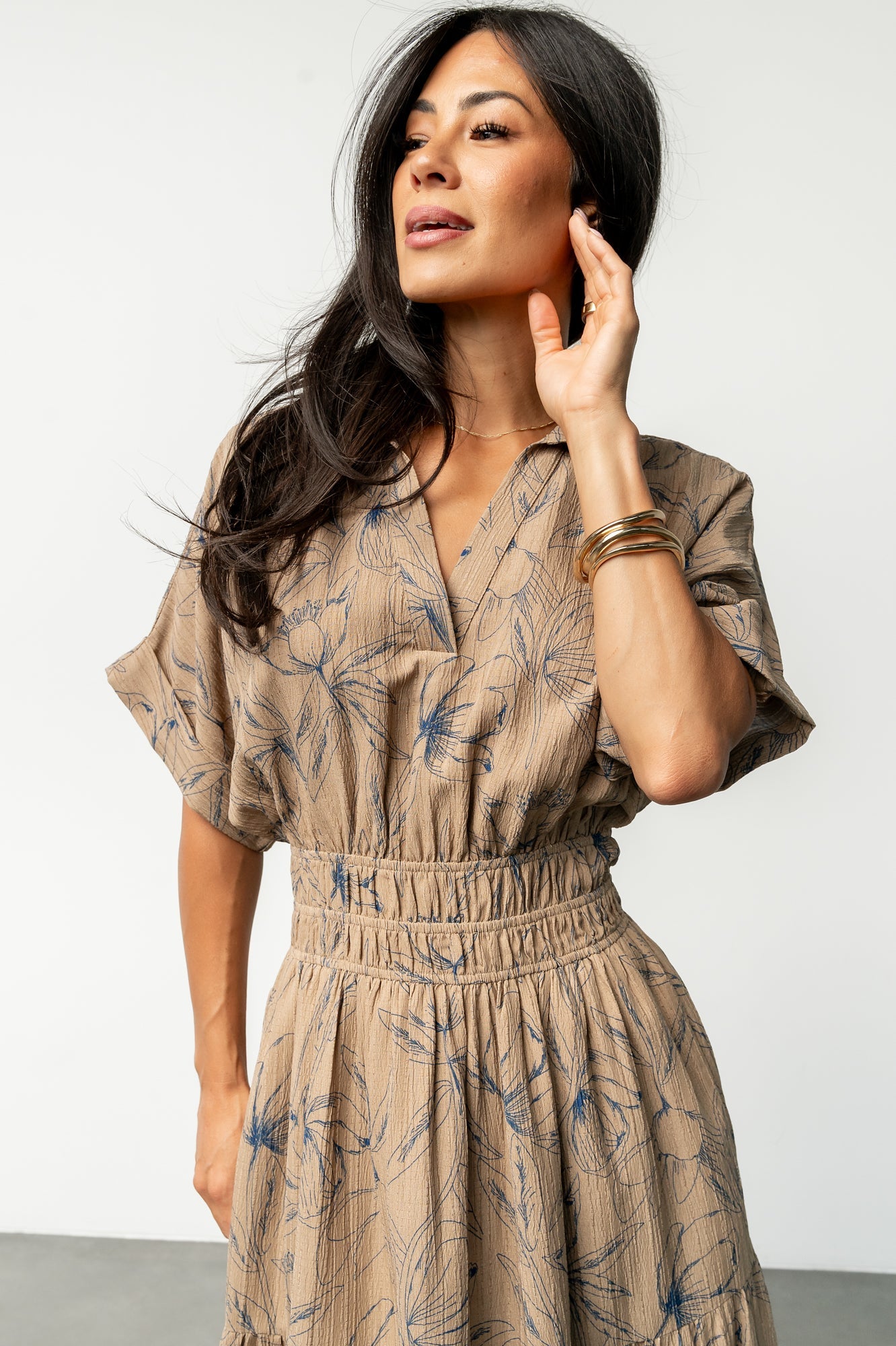 Hedda Tiered Maxi Dress | Natural + Blue Floral