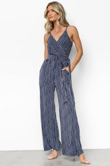 Zuri Tank Jumpsuit | Navy Stripe