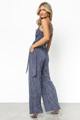 Zuri Tank Jumpsuit | Navy Stripe