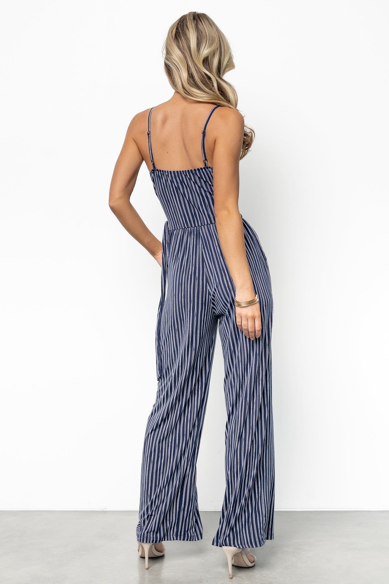 Zuri Tank Jumpsuit | Navy Stripe