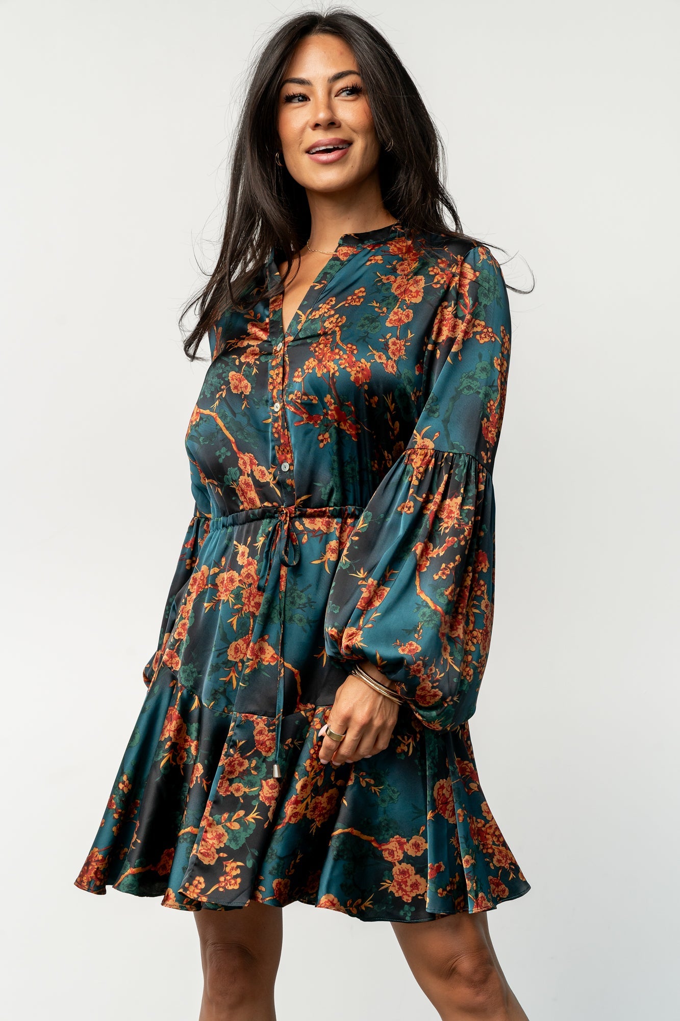 Venice Short Dress | Jade + Copper Floral