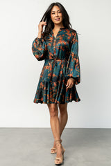 Venice Short Dress | Jade + Copper Floral