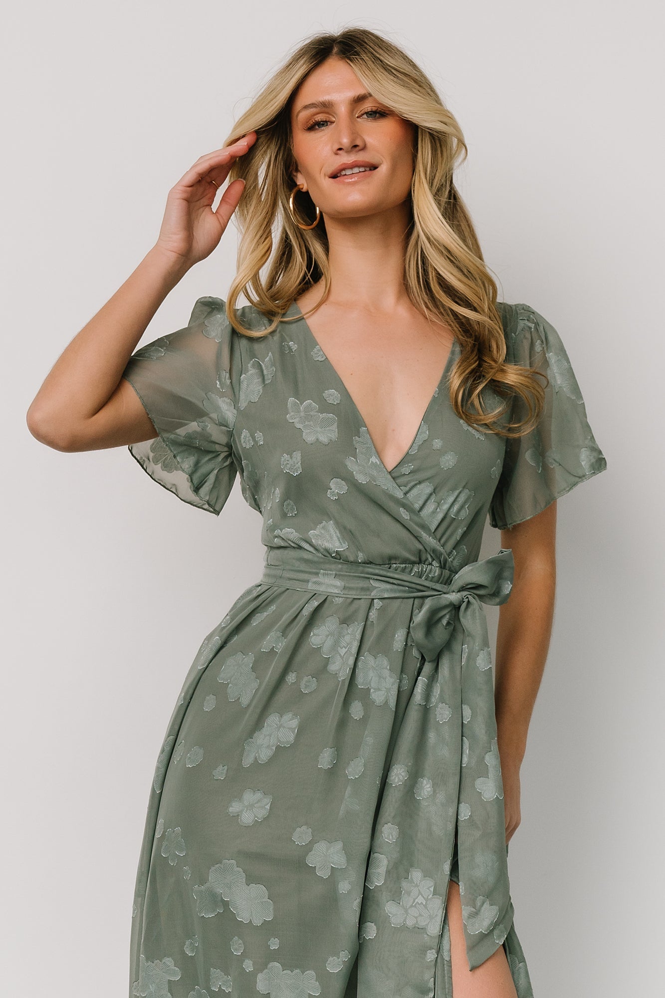 Fabric Swatch - Faye Chiffon | Eucalyptus