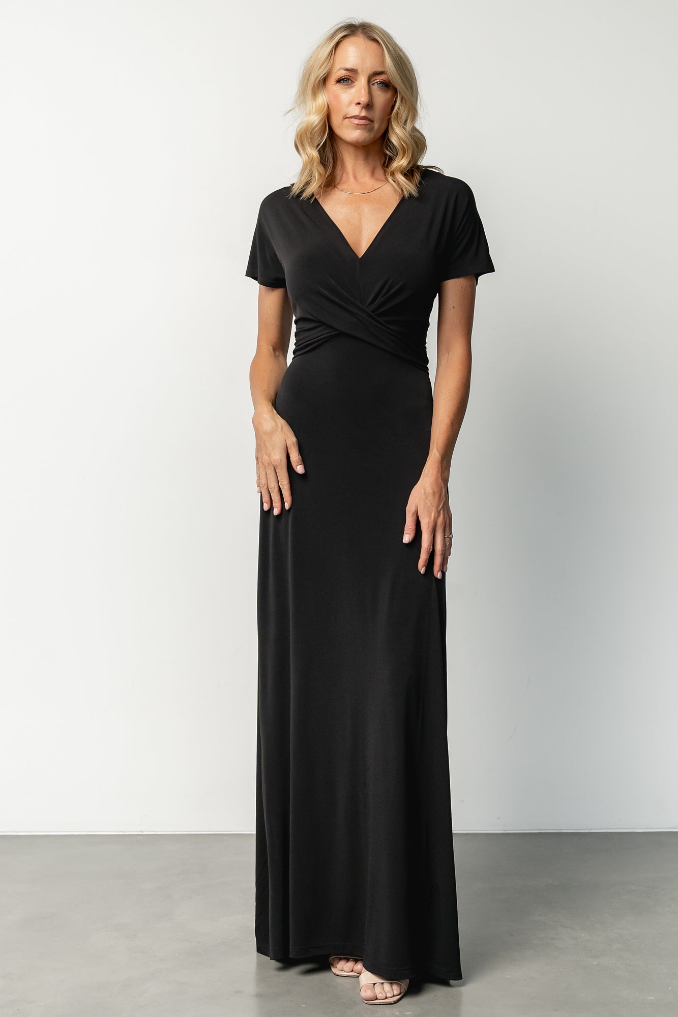 Annaeli Cross Front Maxi Dress | Black