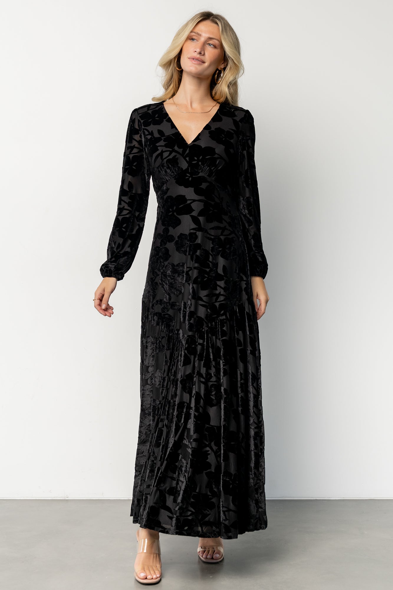 Vienna Velvet Maxi Dress | Black