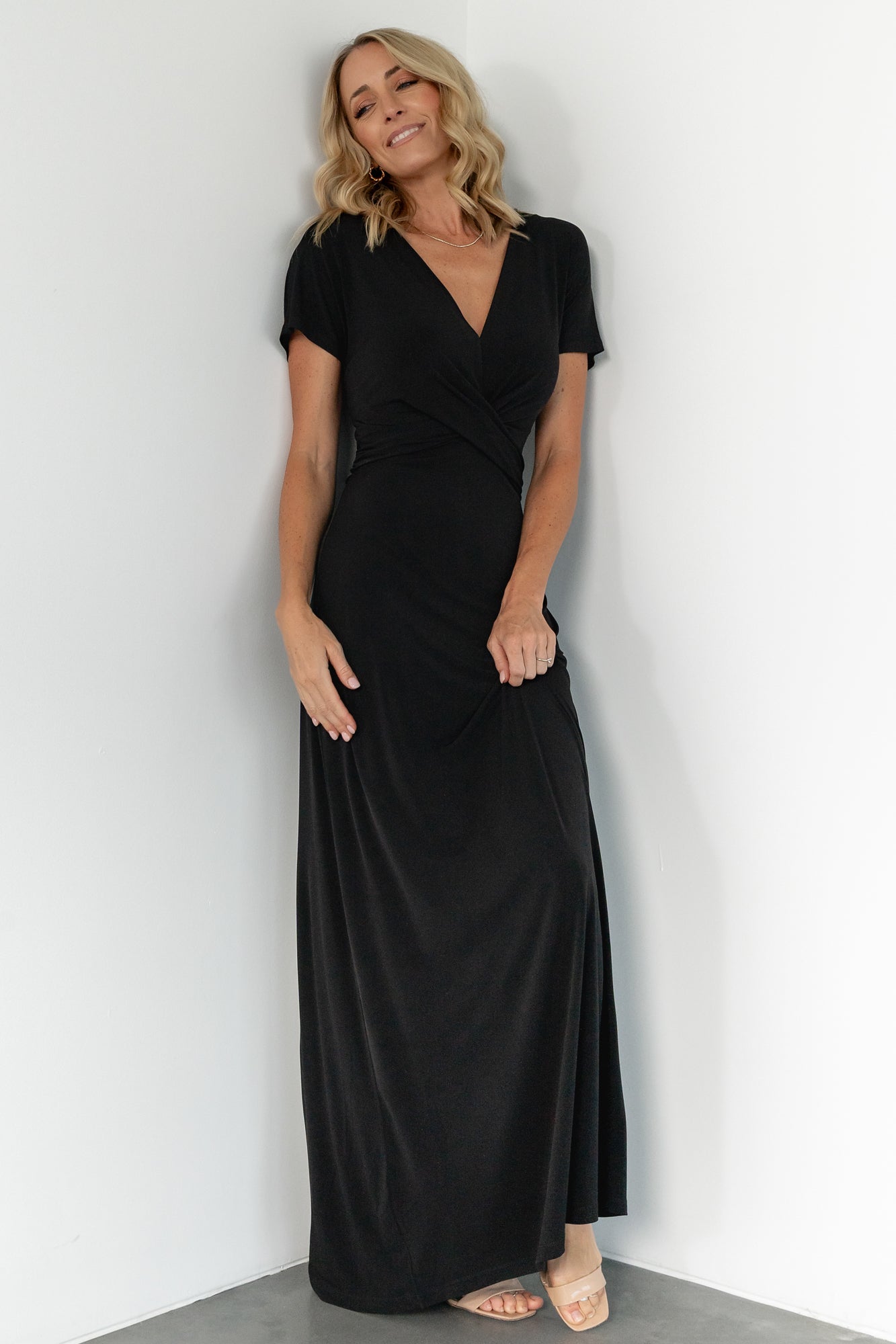 Annaeli Cross Front Maxi Dress | Black