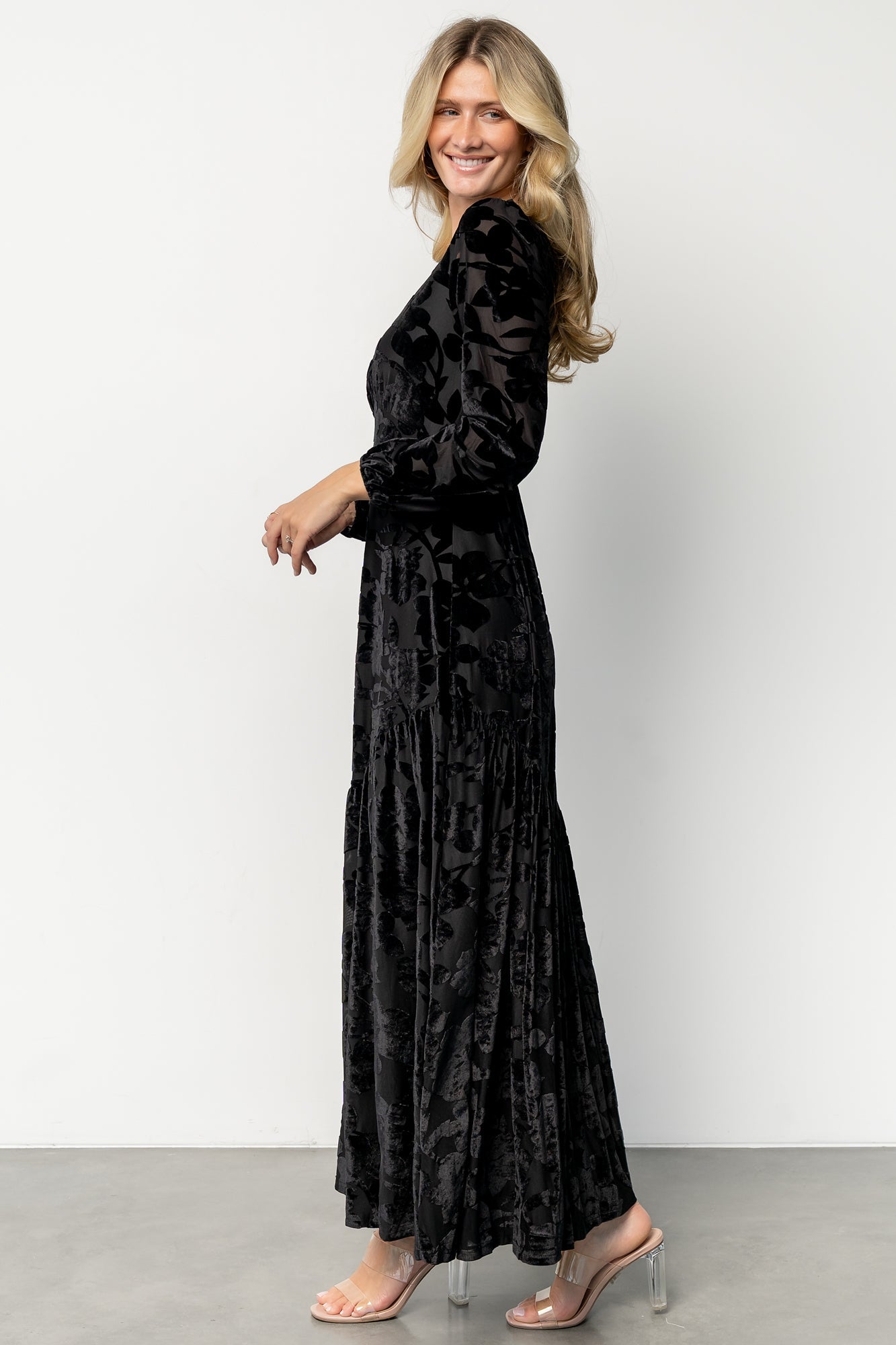 Vienna Velvet Maxi Dress | Black