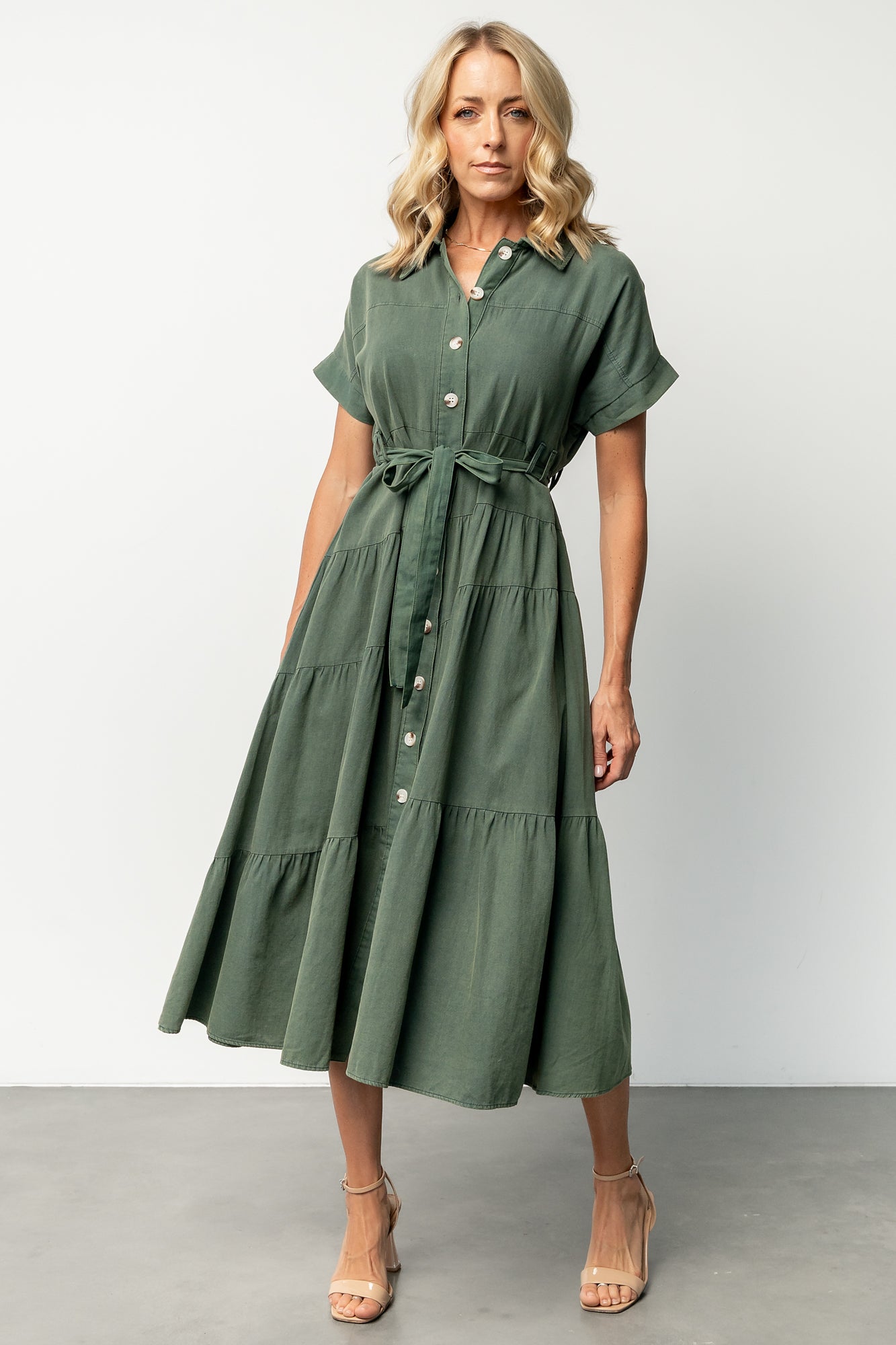 Logan Button Up Dress | Green