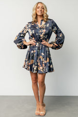 Venice Short Dress | Navy + Multi Floral