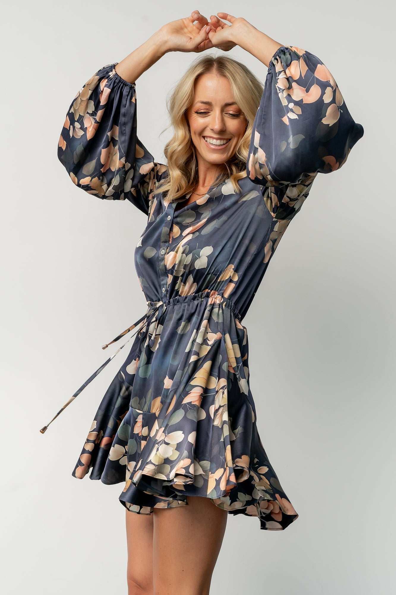 Venice Short Dress | Navy + Multi Floral