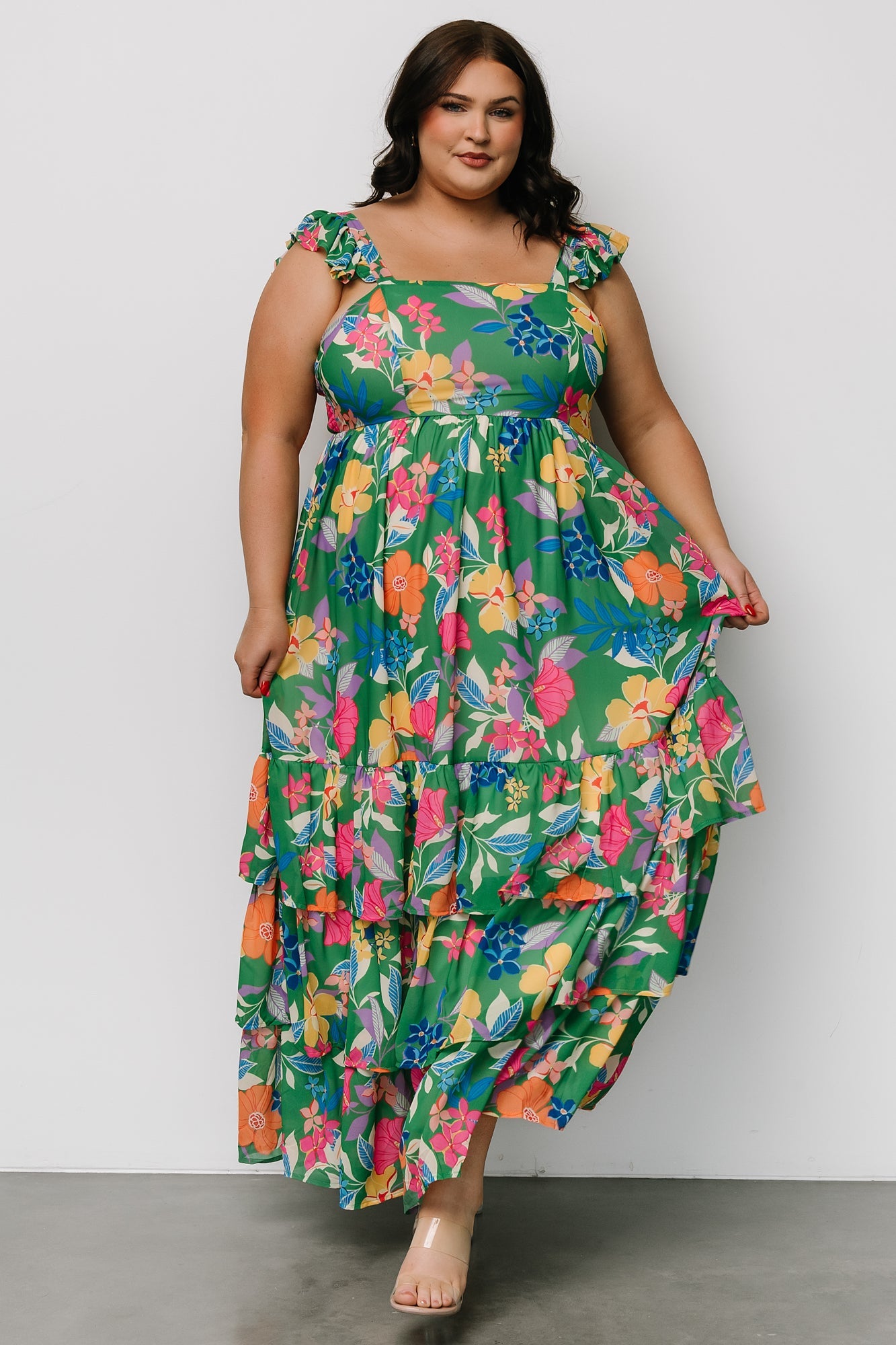 Monte Tiered Maxi Dress | Green Multi