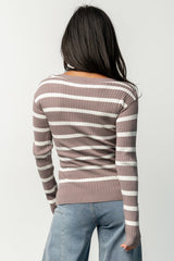 Emilie Ribbed Top | Mocha + Ivory