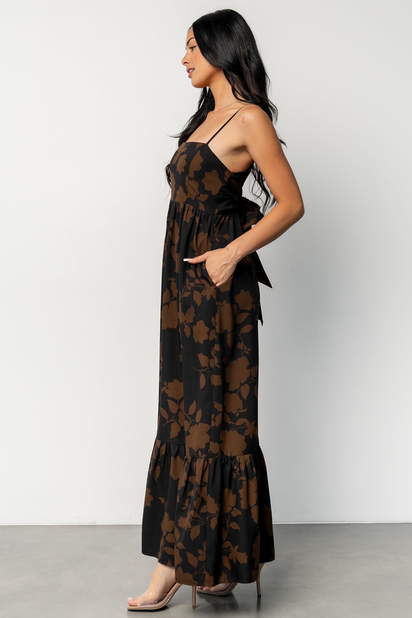 Regan Tank Maxi Dress | Espresso Print