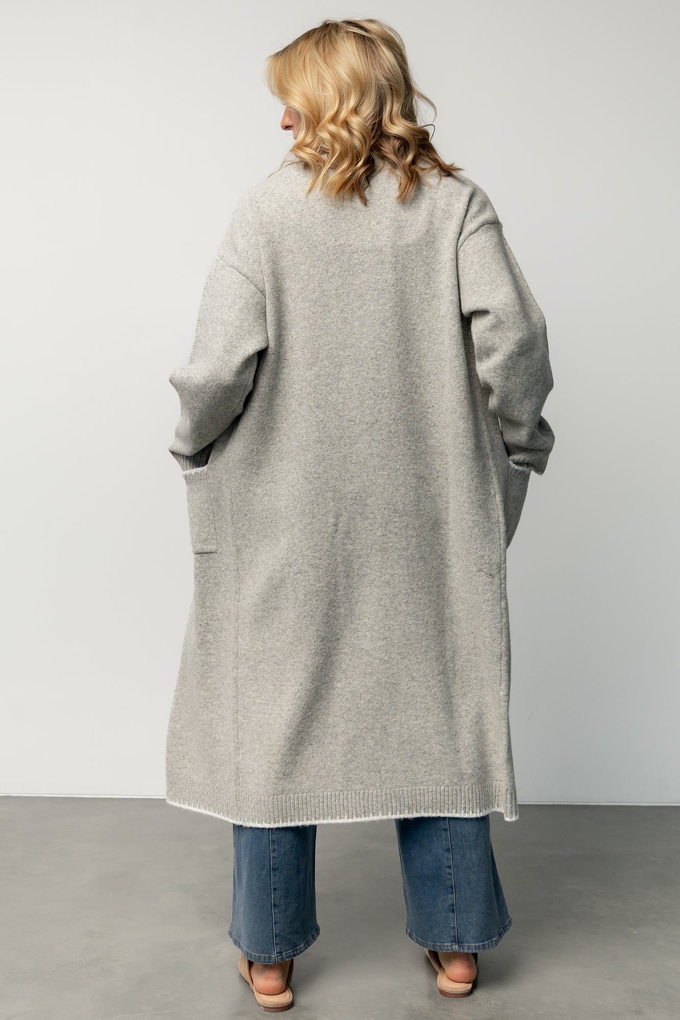 Senna Longline Cardigan | Light Gray