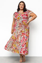 Aliyah Midi Dress | Cream Multi Floral