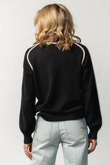 Harrington Sweater | Black + Cream