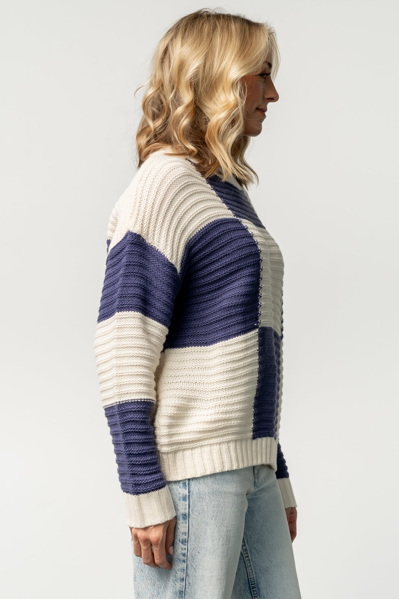 Jayda Sweater | Cream + Blue