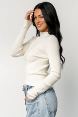 Ilsa Ribbed Sweater Top | Ivory