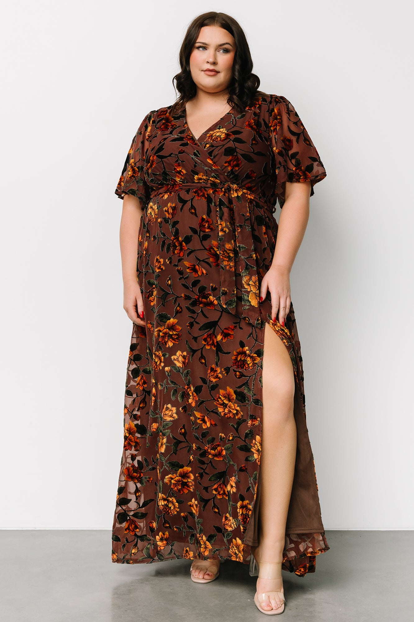 Uma Velvet Maxi Dress | Clove + Amber Floral