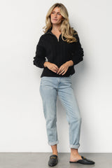 Signe Half Zip Sweater | Black