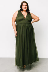 Kamila Tulle Maxi Dress | Juniper Green