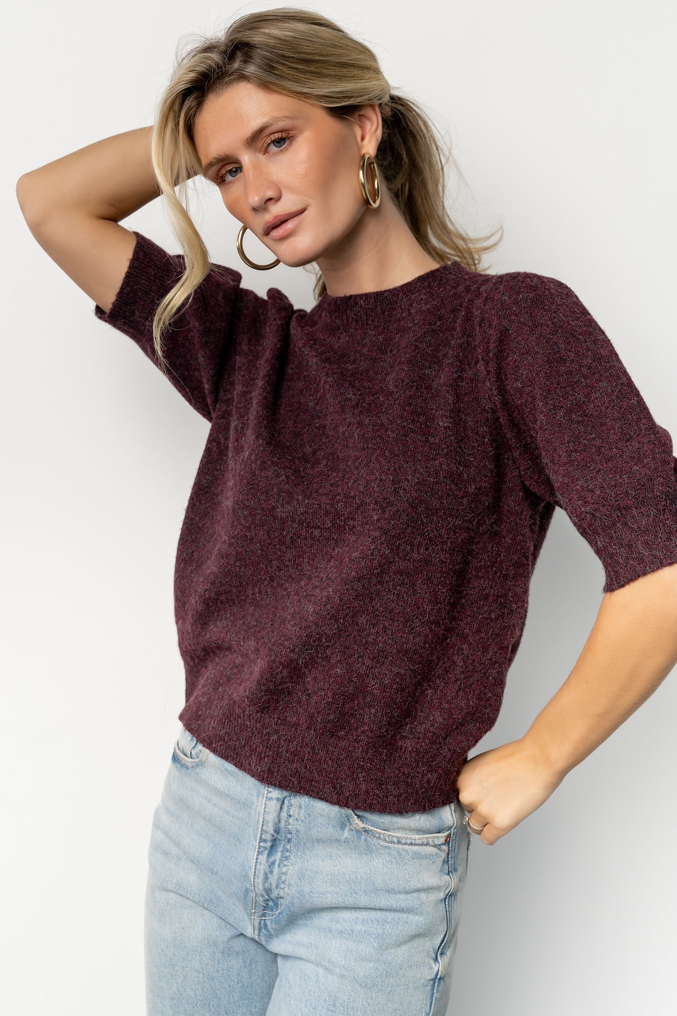 Keira Sweater Top | Dark Plum