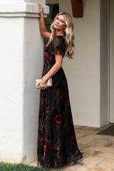 Valen Maxi Dress | Black Multi