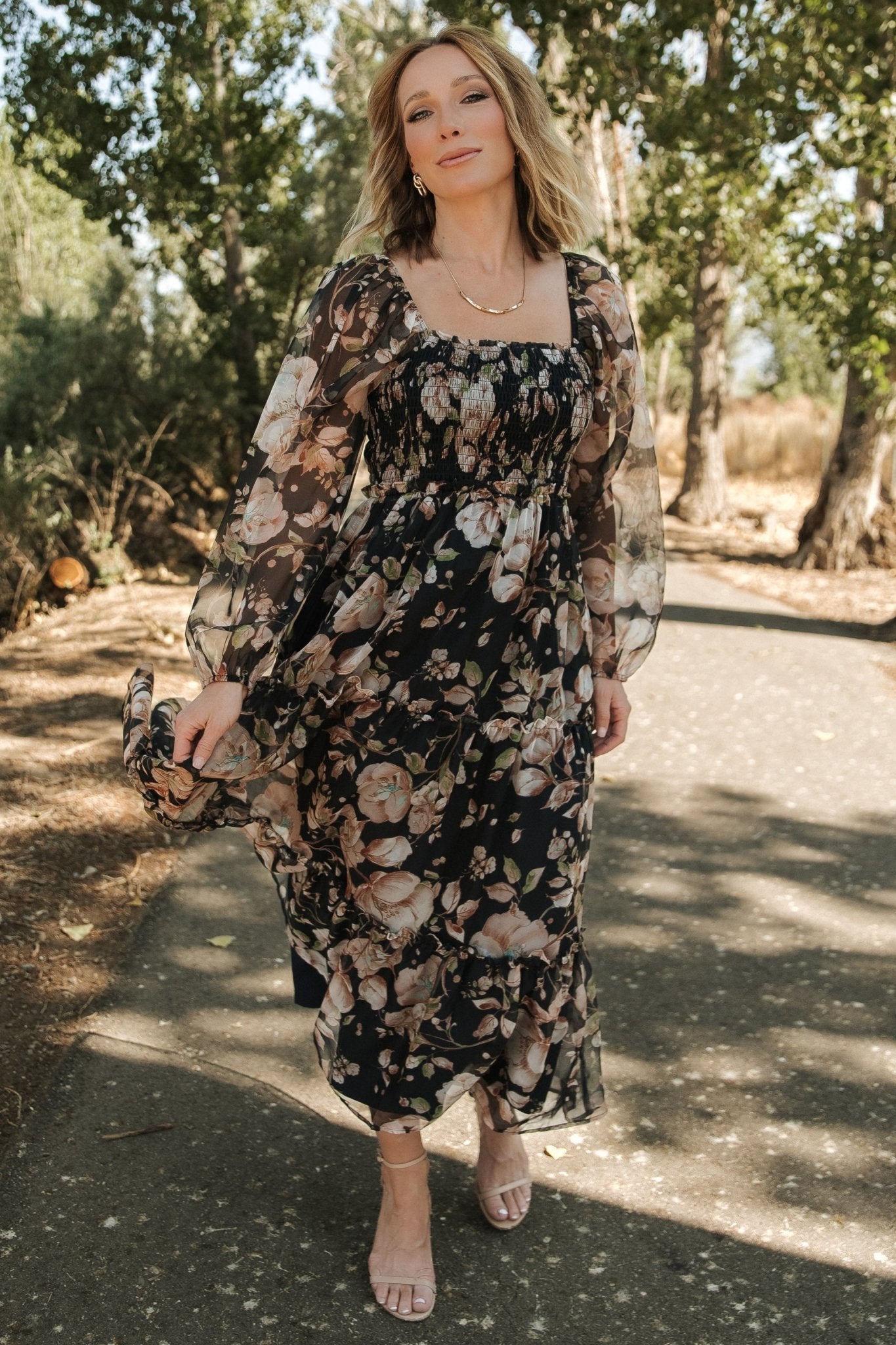 Adeline Smocked Maxi Dress | Midnight Floral