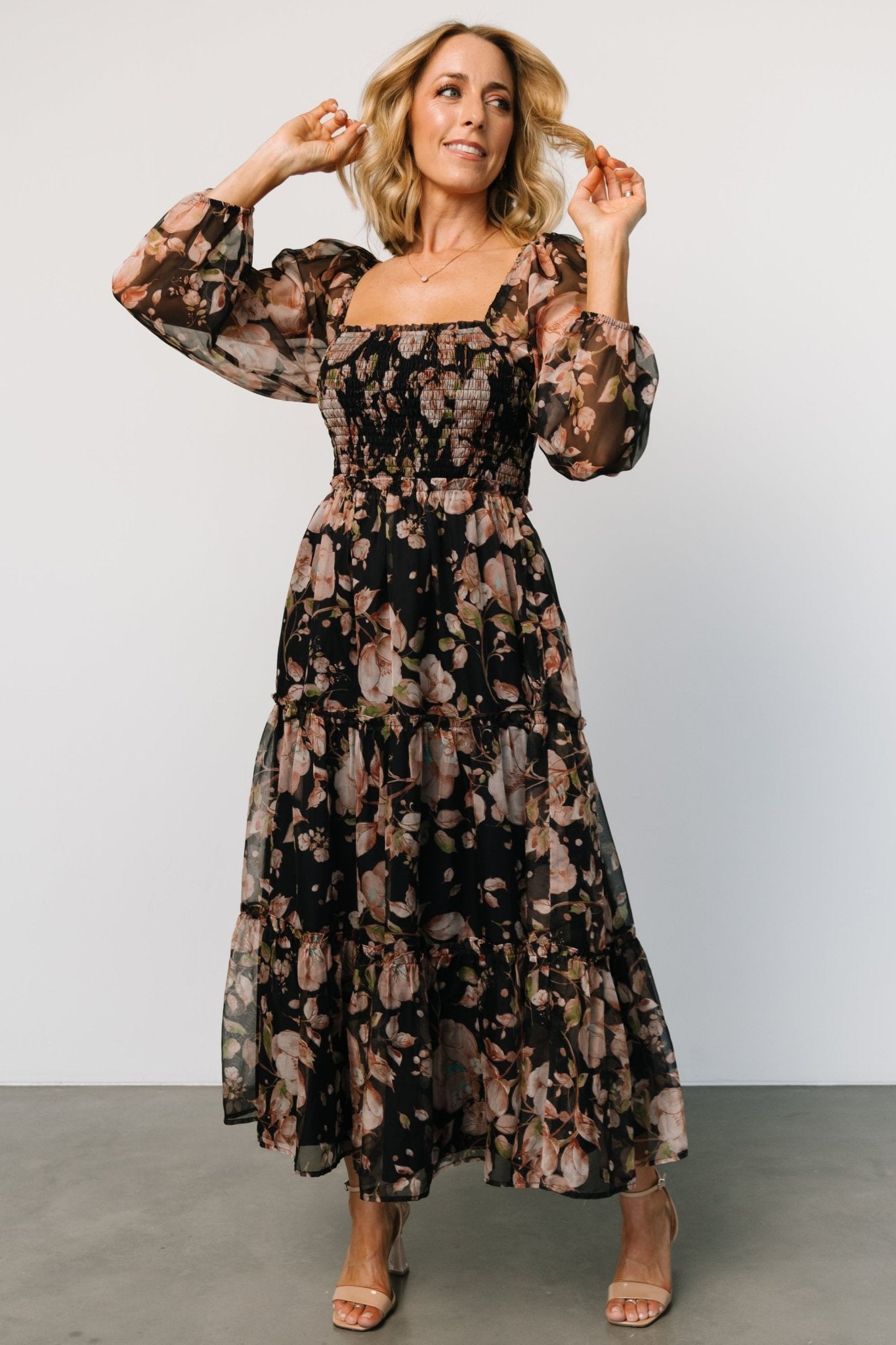 Adeline Smocked Maxi Dress | Midnight Floral
