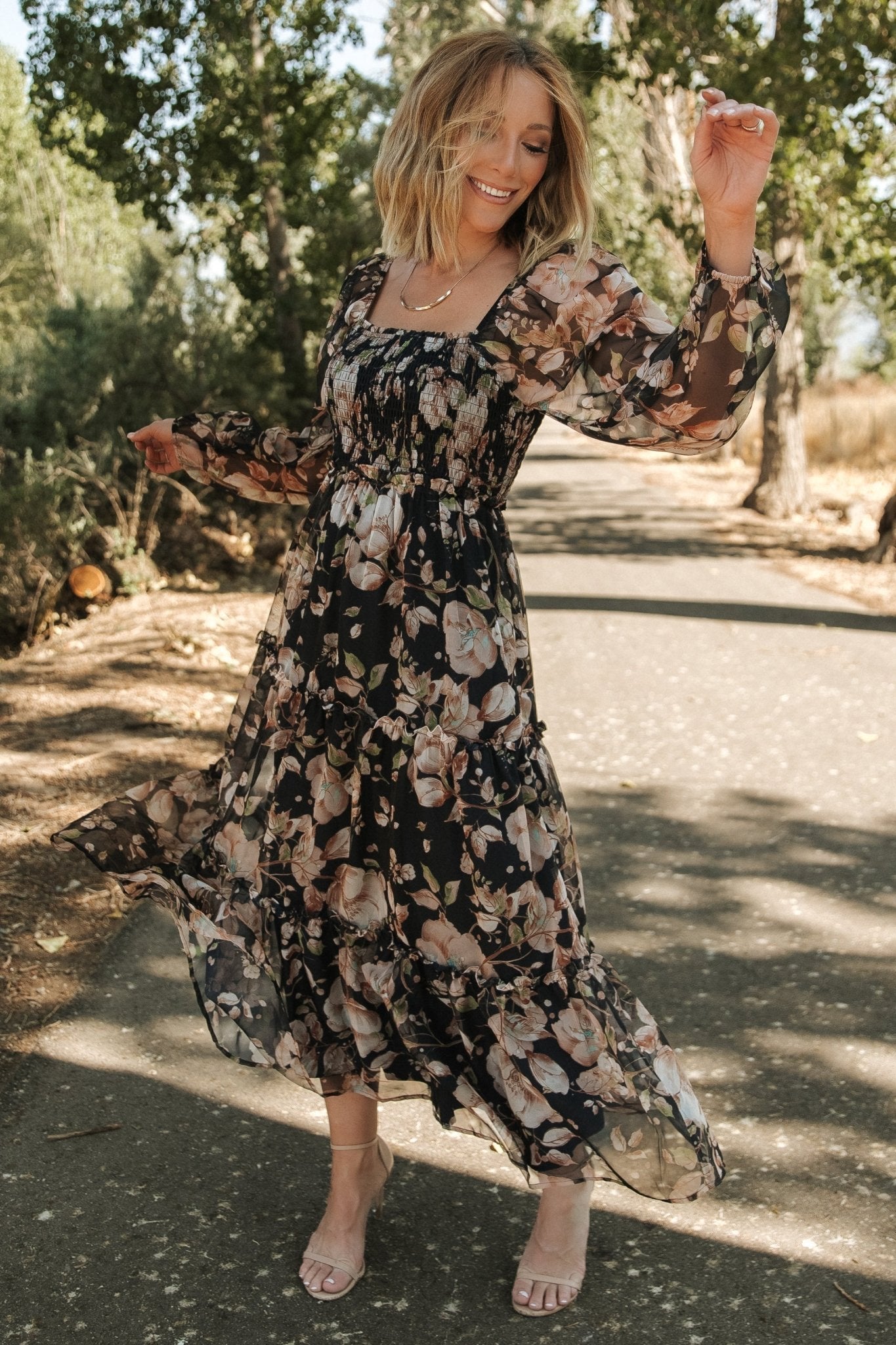 Adeline Smocked Maxi Dress | Midnight Floral