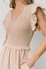 Afton Smocked Tiered Dress | Sand