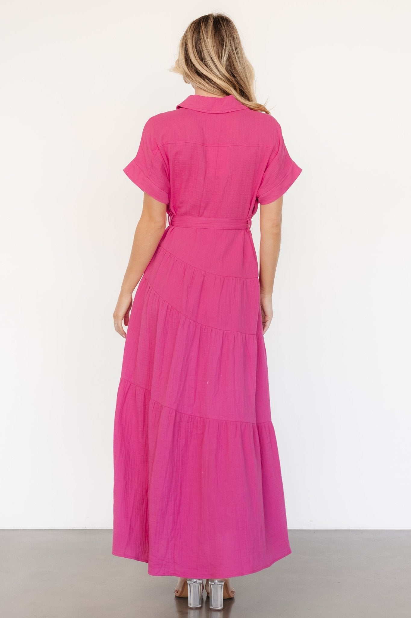 Aizey Button Up Maxi Dress | Pink