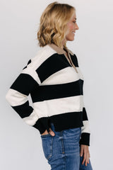 Alec Striped Sweater | Black + Ivory