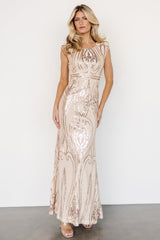 Alessia Sequin Gown | Champagne