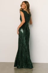Alessia Sequin Gown | Green