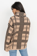 Alexander Turtleneck Sweater | Taupe + Black