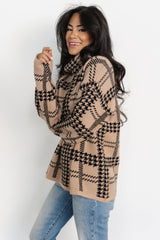 Alexander Turtleneck Sweater | Taupe + Black