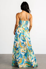 Alexis Maxi Dress | Blue Multi Print
