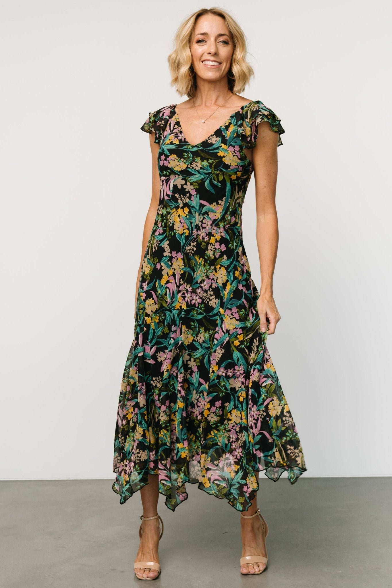 Alisa Maxi Dress | Black Floral