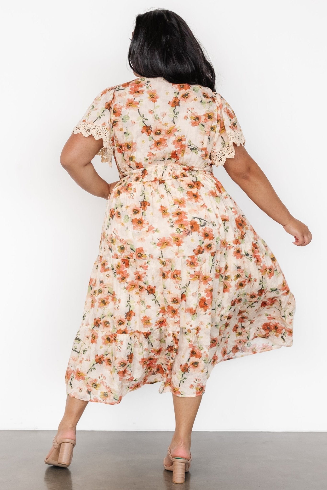 Aliyah Midi Dress | Coral Floral